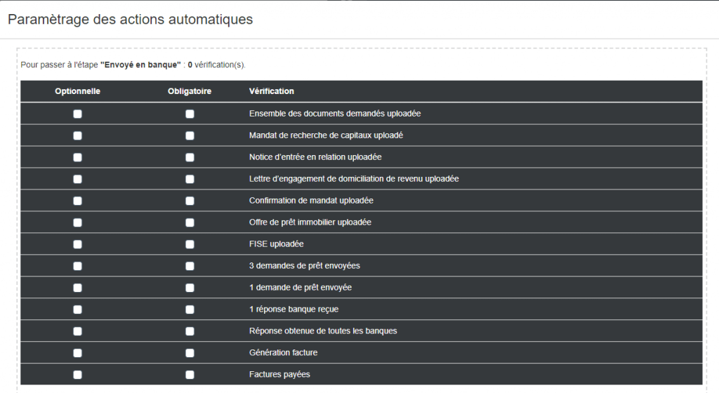 etapes optionnelles ou obligatoires du tutnnel de conversion