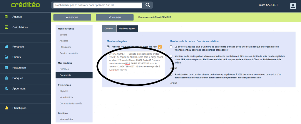 Compléter les mentiosn légales dans votre logiciel professionnel pour courtier en prêt immobilier