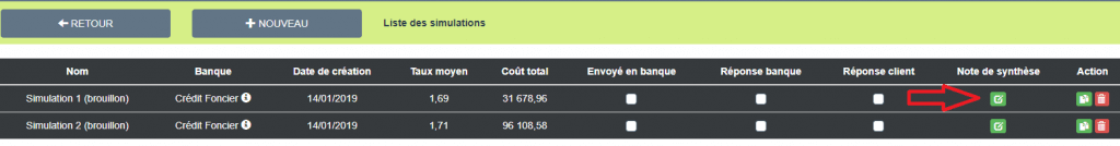 gestion des commentaires dossiers de financement
